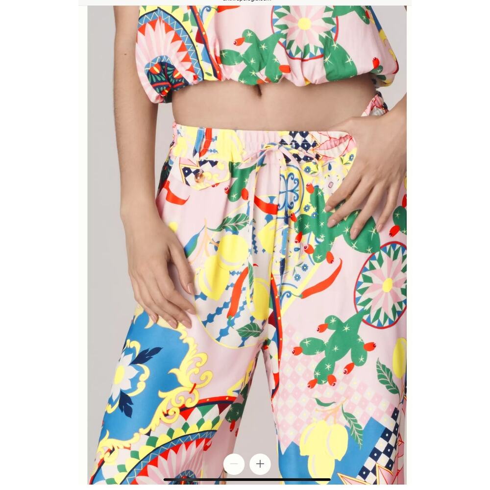 NWT Anthropologie Maeve Straight-Leg‎ Pull-on Silk Pants, Women's Size S - Picture 4 of 7
